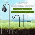 12 Pcs 24 Inch Shepherd Hook for Outdoor Adjustable Bird Feeder Pole - Image 2