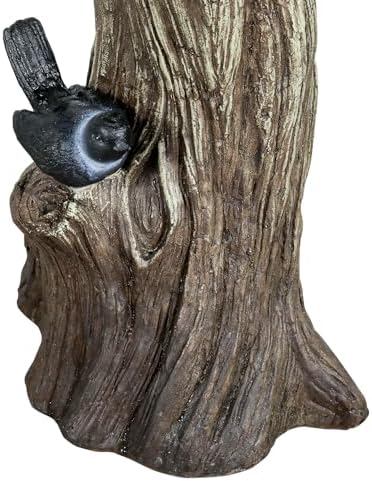 23" H Concrete Birdbath for Outdoor Garden with a Fake Bird Decor - Freestanding Trunk Like Bird Bath for Outside Garden Patio or Yard Decor - Image 7