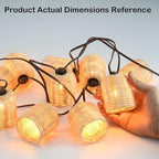 13FT Natural Rattan String Lights, 10 Decorative Lanterns Lights, White - Image 6