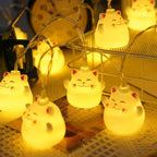 CAKERS Cute Cartoon Cat String Lights|Creative Luminous Night Light|LED Warm White Copper Wire Lights|Hanging Fairy Lights for Bedroom Party Decor,A,10m(32.8ft)-80LED-USB - Image 7