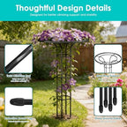 Umbrella Garden Trellis for Climbing Plants Outdoor, 55.1" Mushroom Top Trellis Stackable, Tall PE-coated Metal Obelisk Trellises for Potted Plants, Topiary Tower Vine Support for Rose, Bean, Clematis - Image 4