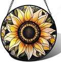 Retro Sunflower Stained Glass Window Hanging Suncatcher Gifts for Mom 9.8" by Follow