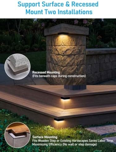 LEONLITE 4-Pack 5CCT LED Hardscape Lighting, Corner Hardscape Lights - Image 5