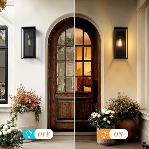 19" Large Outdoor Wall Light Fixtures, Black Porch Light - Image 7