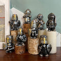 8PCS Knight Garden Gnomes Decorations Statue Medieval Guard Resin Figurines by nezababy