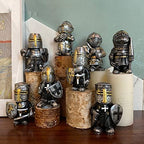 8PCS Knight Garden Gnomes Decorations Statue Medieval Guard Resin Figurines by nezababy