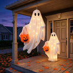 Solar Ghost Halloween Lights 2Pack Hanging Stake Yard Decor - Image 4