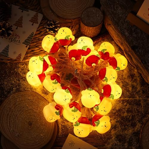 CAKERS Christmas Decor String Lights|Creative Cute Novelty Fairy Lights|Hanging Copper Wire Lights|Night Lights for Birthday Party Xmas Tree Decor,Christmas Bear,3m(9.8ft)-20LED-USB - Image 6