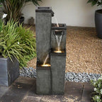 SunJet 4-Tier Modern Water Fountain, Indoor/Outdoor Resin Water Fountains with Soothing Water Sounds, Perfect for Garden, Patio, Home & Office, 12.5" L x 9.4" W x 39.3" H - Image 3