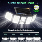 Solar Outdoor Flood Lights, 5-Head 300LED Motion Sensor Security Light, 270° Dusk to Dawn Waterproof Spotlights for wall Backyard Garage, Remote Control, 2 Pack - Image 3