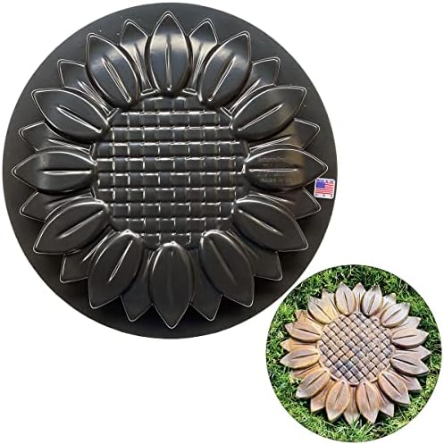 AUTUMN Set of 2 Sunflower-Shaped Durable Stepping Stone Molds - Concrete Cement Molds - DIY Stepping Stones for Garden Walkway - Flower Statues for Garden - Flower Garden Decor Molds - Made in USA by AUTUMN