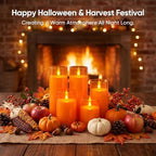 Raycare Orange Halloween Battery Operated Flameless LED Candles with Remote - Image 3