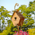 Copper Colored Fancy Design Birdhouse Garden Stakes (Short Classic House Shape) - Image 7