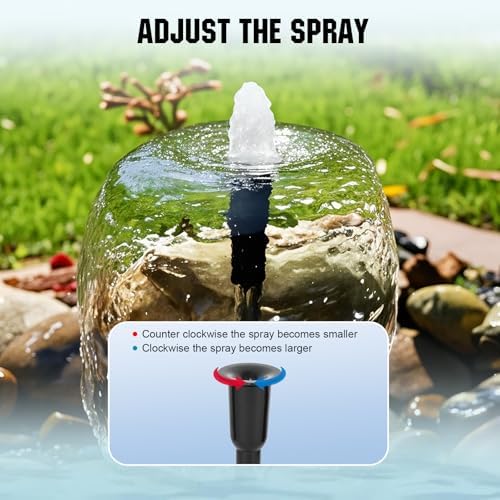 ECO-WORTHY Solar Water Fountain Pump Kit 216 GPH Flow 13W Adjustable Dry-Run Protection Solar Pond Pump Monocrystalline Solar Panel Powered Water Pump for Ponds, Garden, Waterfall, Pool, Birdbath - Image 5