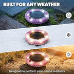 Bell+Howell 8 Pk Mosaic Solar Lights Outdoor LED Disk Pathway Lights, Pink - Image 4