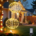 led String Lights Outdoor, 2 Pack, 8in Globe,162 LEDs Expandable Hanging Ball Lights with 8 Modes,Timer,IP65 Waterproof Connectable for Porch, Yard,Roof Indoor Home Decor Warm White by Unknown