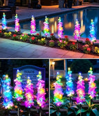 KOOPER Solar Lights Outdoor Garden Decor, 4 Pack Upgraded Delphinium Solar Garden Lights with 36 Colorful LEDs, Vivid Flowers Outdoor Waterproof for Landscape Patio Yard Decor - Image 6