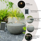 Tankana 20" Solar Bubbler Water Fountain, Minimalist Natural Gray - Image 7