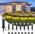 8 Pack LED Low Voltage Bollard Pathway Lights, 12V 200LM IP67 Waterproof Landscape Lighting for Garden, Driveway, Festive Outdoor Decor, 2700K Warm White by MOON-DE-AGE