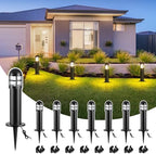8 Pack LED Low Voltage Bollard Pathway Lights, 12V 200LM IP67 Waterproof Landscape Lighting for Garden, Driveway, Festive Outdoor Decor, 2700K Warm White by MOON-DE-AGE