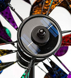 Plow & Hearth Solar Gala Wind Spinner - Enchanting 7ft Multicolor 4-Blade Wind Art | 24"x20.75"x84" | Integrated Solar Panels | LED Lights | Mesmerizing Garden Display - Image 4