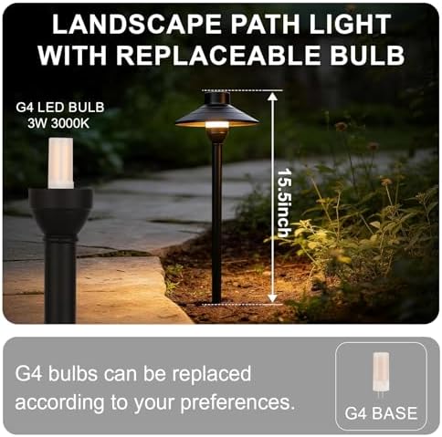 Outdoor Low Voltage Pathway Lights Wired with Replaceable G4 Bulb - Image 3