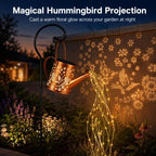 Solar Watering Can Lights Waterproof Hanging Decor Floral Hummingbird Yard - Image 6