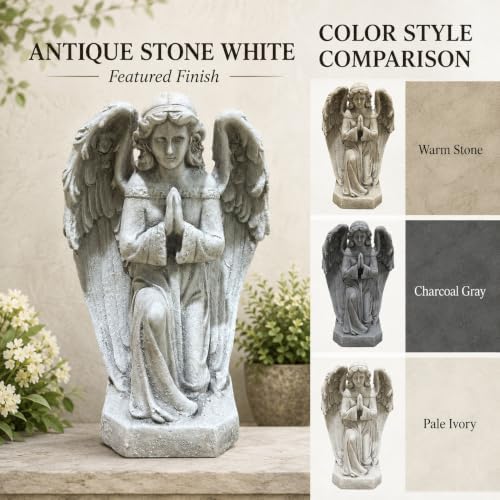 16.73 Inch Praying Angel Statue Garden Statue, Large Yard Statues - Image 7