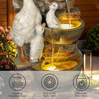 31.5" H Duck Water Fountain Outdoor Indoor,4-Tier Cascading Garden Fountain - Image 4