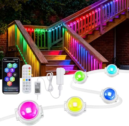GOESWELL Smart Permanent Outdoor Lights 16ft IP68 Waterproof for Patio by SolarOutdoorLights