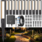 5W LED Low Voltage Landscape Pathway Lights Kit 2700K 500LM 12-Pack by CRODIAL