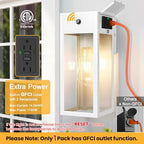 White Porch Lights with Outlet, Dusk to Dawn Outdoor Light, 2Pack - Image 2