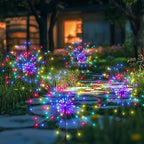 PEVOROS Solar Firework Fairy Garden Lights Outdoor, Colorful, 4 Pack by PEVOROS