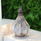 JHY DESIGN Moroccan Style Vintage Lantern Metal Table Lamp Battery Powered 11.5" Tall Cordless Lamp Desk Lamp with Edison Bulb for Living Room Bedroom Weddings Parties Garden Lounge Outdoor Indoor - Image 3