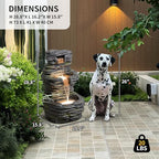 3 Tier Cascading Rock Water Fountain Outdoor Garden,28.74" H Natural Look Outdoor Fountains and Waterfalls with LED Lights for Patio, Deck, Porch, Backyard, Outside and Indoor Home Decor - Image 2