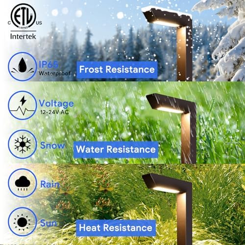 Energetic 3CCT Low Voltage Landscape Lights, 5W 200LM IP65 Waterproof LED Pathway Lights, 50000 Hrs, Outdoor Landscape Lighting, Square Modern Side Lit, Die-cast Aluminum Housing, ETL Listed, 6 Pack - Image 4