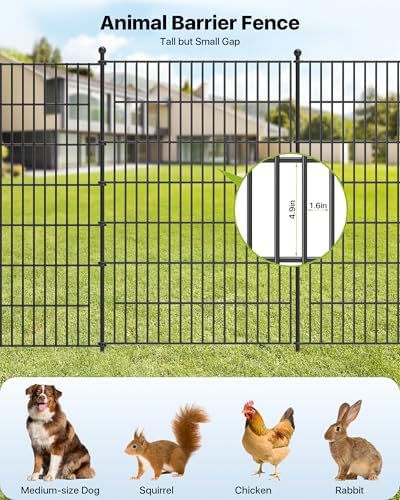 Garden Fence Animal Barrier with Gate 32in(H) x23ft(L) - Image 6