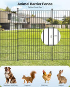 Garden Fence Animal Barrier with Gate 32in(H) x23ft(L) - Image 6