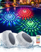 BUCASA Solar Floating Pool Lights with Remote, IP68 Waterproof, 4 Pack by Lightingupyoureveryday