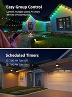 Lepro F2 AI Flood Lights Outdoor, 30W LED Smart Landscape Lighting with APP Control, IP65 Waterproof, 2700LM RGBW Color Changing, 2700K Warm White & 16M Colors, 2 Packs - Image 6