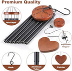 Black Metal Wind Chimes Outdoor Large, Modern Aluminum Deep Tone Tubes, Decorative Hanging Wind Chime for Patio Garden Porch Yard Balcony, Stylish Home Decor - Image 3
