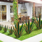 KODIBO 24" Metal Agave Plant Outdoor Decor, Large Garden Statue, Dark Green - Image 3