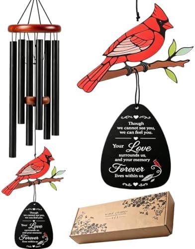 36'' Cardinal Memorial Wind Chimes, Sympathy Gift for Loss of Loved One by Unknown