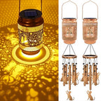 2 Pack Dog Solar Wind Chimes for Outside, Gifts for Mom Women Grandma Birthday Memorial Teacher, 32" Windchimes Outdoor Decor Hanging Solar Lantern for Garden Porch Patio Backyard by MRHEPHAESTUS