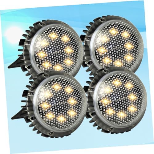 Lurrose 4pcs LED Solar Ground Lamp Outdoor Disc Lighting for Garden - Image 2