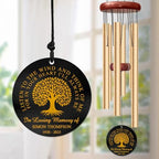 Personalized Tree of Life Memorial Wind Chime – “Listen to The Wind and Think of Me” Custom Engraved Name & Years – Sympathy Gift for Loss of Loved One – Memorial Windchime – Connection Tribute Décor by AlpadilCo