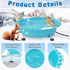 Heated Bird Baths for Outdoors,100W Winter Heated Birdbath,Blue - Image 6