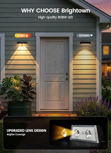 Brightown 12 Pack Solar Fence Lights Outdoor, 3000/4000/6000K/RGB 12 Modes - Image 5