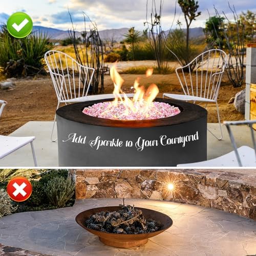 10 Pounds Fire Glass 1/2 Inch High Reflective Tempered Firepit Glass - Image 6