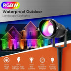 Christmas Outdoor Spotlight 120V LED Spot Lights Outdoor RGB 12W Color Changing Landscape Lights with Remote Control Waterproof Spot Lights Outdoor for Yard Path Garden Decorative (2Pack) - Image 2